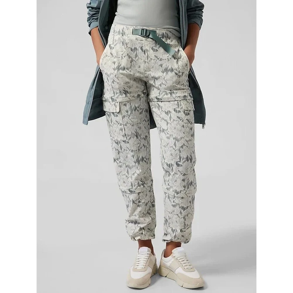 Athleta Trekkie Convertible Hike Pant Zip Off Belted Cargo Travel Outdoor Pants